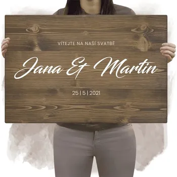 Domovní cedule Dřevěná uvítací cedule LADY