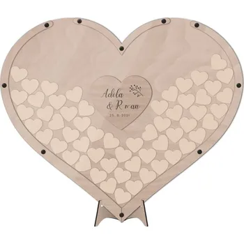 Svatební dekorace Dřevěné srdce na vhazování OLDIE
