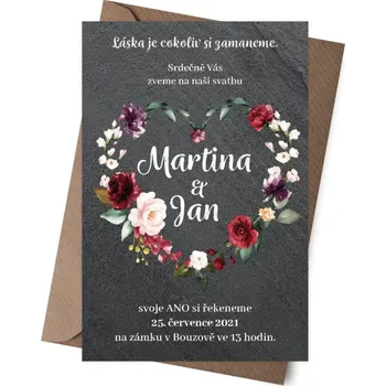 Svatební dekorace Kamenné oznámení RAPIDY