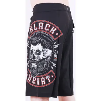 Pánské kraťasy Koupací Šortky BLACK HEART BEARD SKULL Barva: Červená, Velikost: M