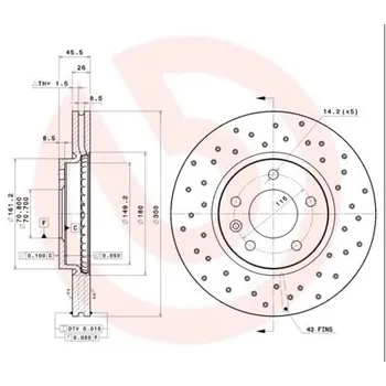 Brzdový kotouč Brembo 09.B356.1X