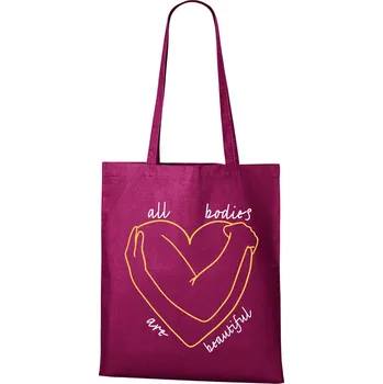 Plátěná taška All bodies are beautiful, Barva Purpurová, Velikost 40×45 cm, Canvas Nákupní taška Bezvatriko.cz 1112