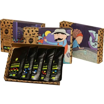 Káva Fairobchod Bio dárková sada čerstvě pražených káv, 5 x 70 g