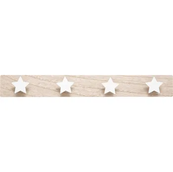 Věšák Atmosphera for kids Dětský věšák s bílými hvězdami, 4 háčky