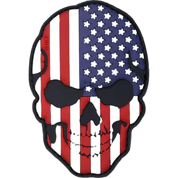 Nášivka 101 INC PVC 3D nášivka "Lebka USA" - Barevná