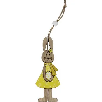 Velikonoční dekorace Závěsná dřevěná dekorace Zajíček 12 cm (Velikonoční dřevěný zajíc, jaro, velikonoce)