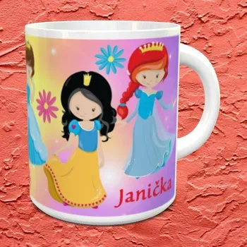 Hrnek se jménem Princezny tmavě modrý vnitřek a ucho Keramický hrnek