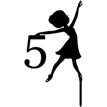 Jedlá dekorace na dort Dortový zápich balerina s číslem síla materiálu: Překližka 3mm