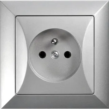 Stavebniny Timex Zásuvka OPUS style silver kompletní