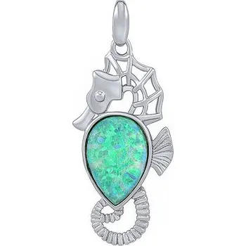 Přívěsek Stříbrný přívěsek mořský koník Athos s tyrkysovým opálem JJJ0909POT