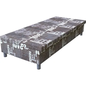 Postel Válenda Words hnědá 200 × 80 cm molitanová na nohách