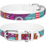 WAUDOG obojek kožený Summer bílý (30-39cm/2cm)