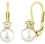 Zlaté náušnice s pravou perlou 5 mm