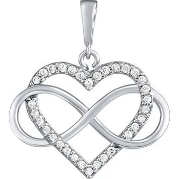 Přívěsek Zlatý přívěsek srdce s infinity Jade z bílého zlata a Brilliance Zirconia PRGPK0068PGW