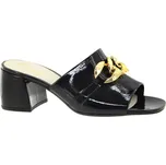 GABOR Dámské kožené černé lakované pantofle na podpatku 81.712.97-255 Velikost 38,5