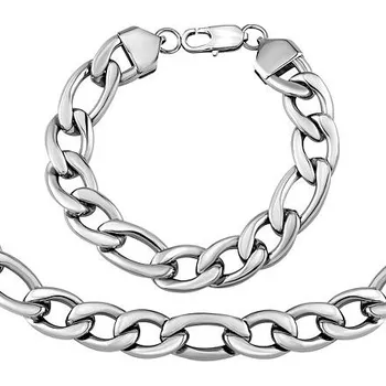 Souprava šperků Masivní set náramku a náhrdelníku FIGARO 11 mm KMMS89441