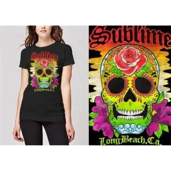 Pánské oblečení Merch Sublime: Dámské Tričko Colour Skull XXL
