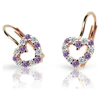 Náušnice Cutie Jewellery dětské zlaté náušnice C2157R-KL-Amethyst