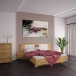 Dřevěná postel LEVITA z bukového, jasanového nebo dubového masivu výrobce světspánku.cz. Dostupná ve všech rozměrech, včetně atypických. 200x140, olej Šedý, divoký jasan, černá k07