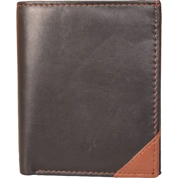 Peněženka Ridgeback Kožená peněženka 104 NC C černá se sv.hnědým rohem