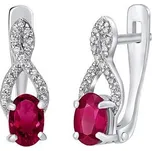 Stříbrné náušnice GRACE se syntetickým Rubínem QRE03R