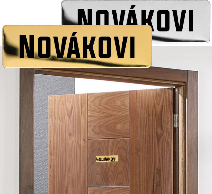 Nerezová jmenovka na dveře