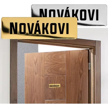 AE Nerezová jmenovka na dveře Stříbrná 2 x 7 cm