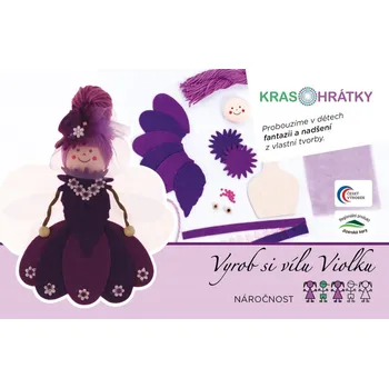 kreativní sada Krasohrátky Kreativní sada Víla Violka (Nádherná sada pro kreativní tvoření pro holky z filcu od české výtvarnice Pavly Petrnouškové. Vyrobte si vlastní vílu Violku. Vhodné pro děti od 7 let.)