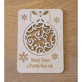 Vánoční přání s vyndávací ozdobou - baňka