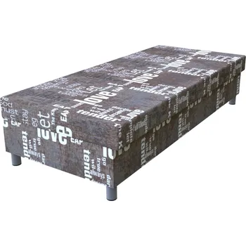 Postel Válenda Words hnědá lamelová s HR matrací na nohách