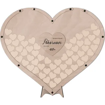 Svatební dekorace Dřevěné srdce na vhazování MANDY