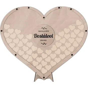 Svatební dekorace Dřevěné srdce na vhazování CALLY