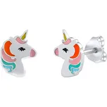 Stříbrné náušnice pecky jednorožec Eiva dětské JJJ1659E