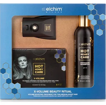 Vlasová regenerace Elchim Hot Honey Care SET Rituál X-Volume pro objem, pro jemné krátké a středně dlouhé vlasy