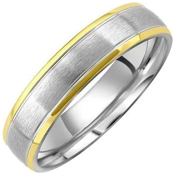 Prsten Snubní prsten JOURNEY z chirurgické oceli pro muže i ženy velikost obvod 50 mm RRC2044-2M-obvod 50 mm