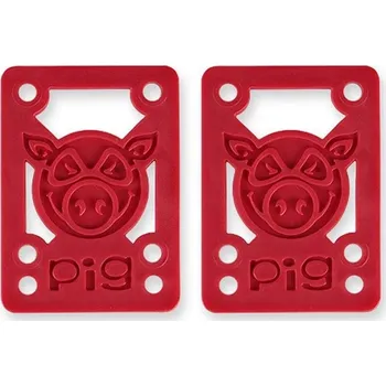 Příslušenství pro skateboard PIG WHEELS podložky - Pileses 1/8in Hard Riser Red (MULTI)