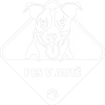 Samolepicí dekorace na vozidlo Pes v autě Jack Russell samolepka na auto Červená Velikost A