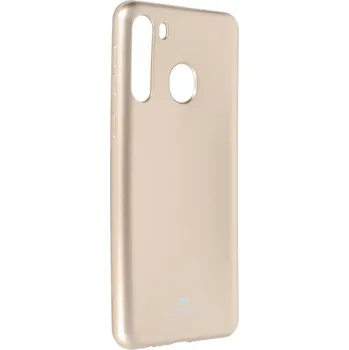 Náhradní kryt pro mobilní telefon Kryt Jelly Case Mercury Samsung Galaxy A21 zlatý