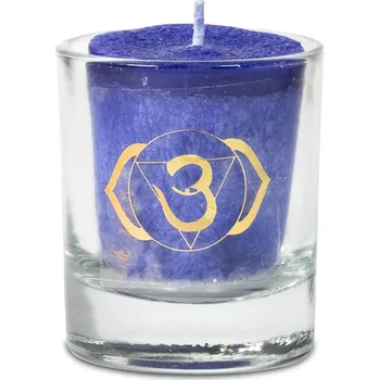 Svíčka Yogi & Yogini Naturals Čakrová 6. chakra Ajna tmavě modrá 56 g