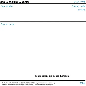 ČSN 41 1474 - Ocel 11 474 - Tisk