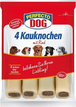 Pamlsek pro psa Perfecto Dog Žvýkací plněné kosti s hovězím masem 180 g