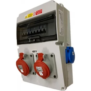 Rozvaděč Stavební rozvaděč s jističi SRZ 22241 - 2x400V/16A 4P+5P, 2x230V/16A, IP44