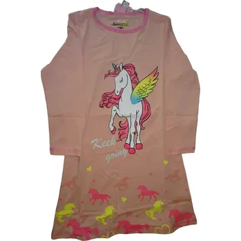 Dívčí noční košile Dívčí růžová noční košile s jednorožcem 116