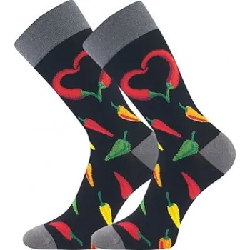 Ponožky Lonka - Valentýn, zamilované papričky uni/dámské 39-42 (26-28)