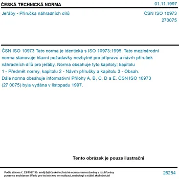 ČSN ISO 10973 - Jeřáby - Příručka náhradních dílů - Tisk