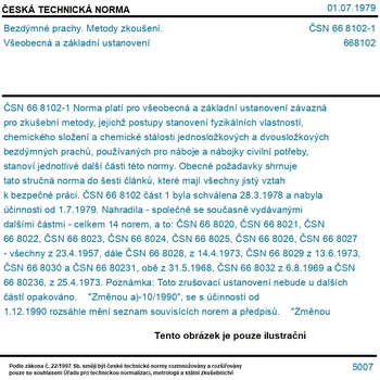 ČSN 66 8102-1 - Bezdýmné prachy. Metody zkoušení. Všeobecná a základní ustanovení - Tisk