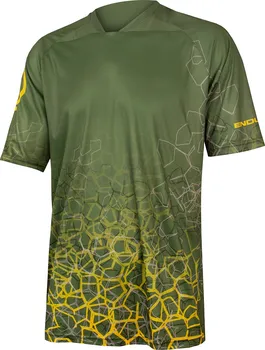 cyklistický dres Endura SingleTrack Print Tee LTD olivově zelený XXL