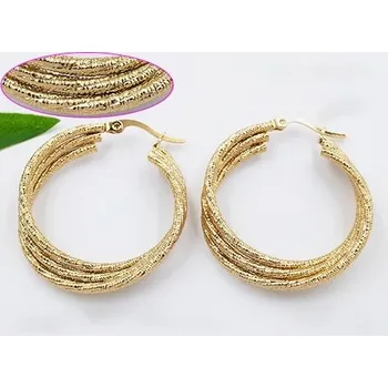 Náušnice Náušnice, Kruhy chirurgická ocel zlatá 20956