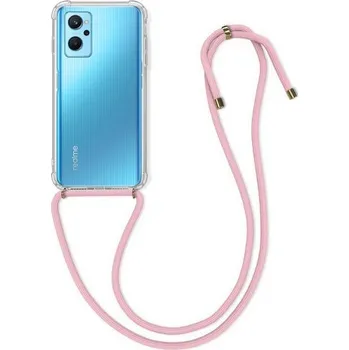 Pouzdro na mobilní telefon Kryt Realme 9i silikon s růžovou šňůrkou průhledný (obal neboli pouzdro na Realme 9i)
