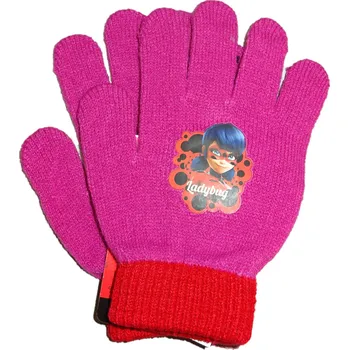 Rukavice Tmavě růžová pletené rukavice s kouzelnou beruškou. univerzální Kouzelná Beruška NICKELODEON